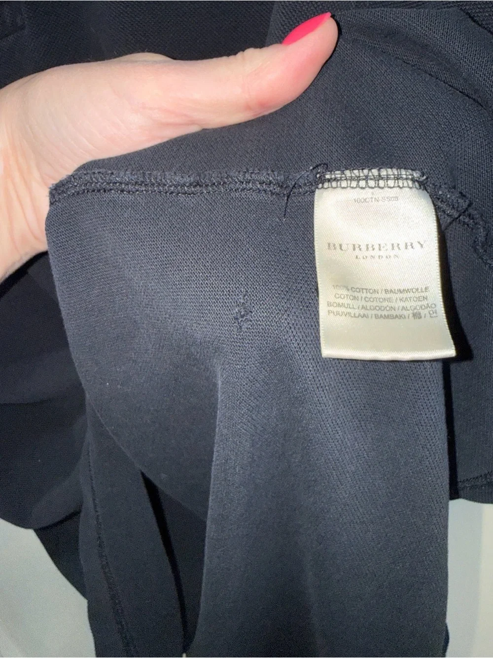 Burberry London Men’s Polo Shirt XXL Black Nova Check Collar - Picture 5 of 9